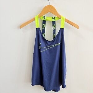 💛💙 Nike Women’s Navy & Neon Yellow Athletic Tank – Size Medium